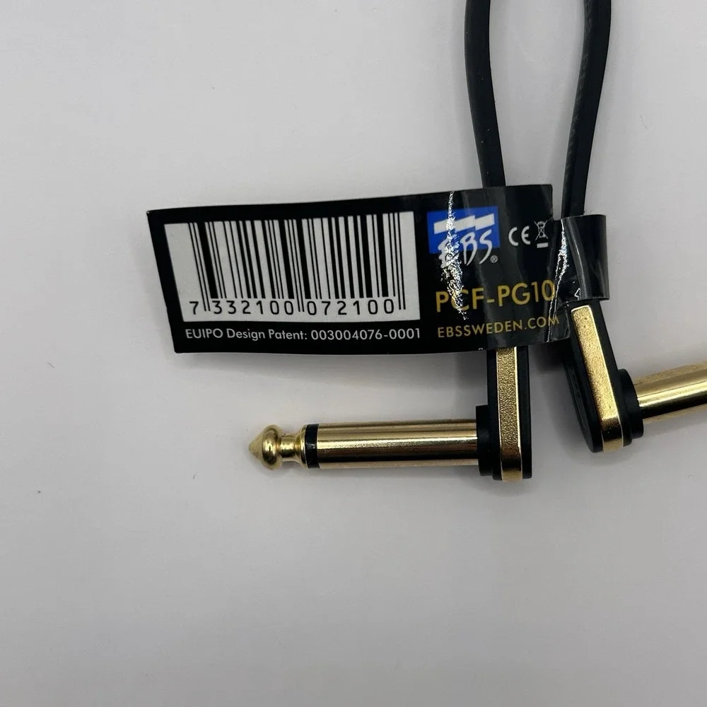 EBS Premium Flat Patch Cable 3.94 inches Black and Gold NWT